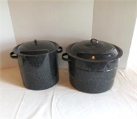 Graniteware Pots w/Lids - Vintage/Antique