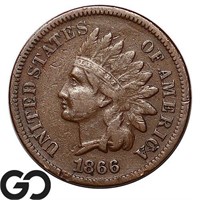 1866 Indian Head Cent, Choice XF Key Date