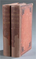 2 vols. Darwin. Descent of Man. 1st US ed. 1871.