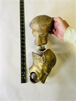 2pcs Brass Lion Head Hand Railing Bar