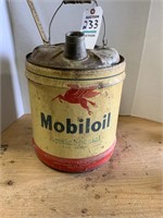 Vintage Mobiloil 5 Gal Can