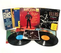 Vintage Elvis & Tom Jones Vinyl Albums