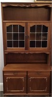 VINTAGE WOOD CABINET GLASS DOORS