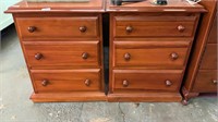 PAIR OF PINE 3 DRAWER BEDSIDES