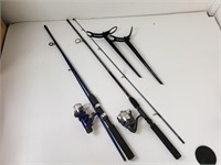 Two Fishing Rods and Two Rod Stands