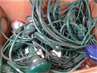 Box of Heavy-Duty Outdoor Extension Cords & Lights