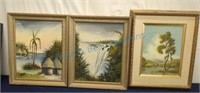 Three pieces of framed art