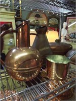 2 Copper Handled Pitchers & French Sauce Pan