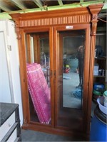 Ornate Timber & Glass 2 Door Cabinet