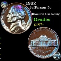 Proof 1962 Jefferson Nickel 5c Grades GEM++ Proof