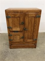 Antique Wood Ice Box “The Bear” Inside of Cabinet