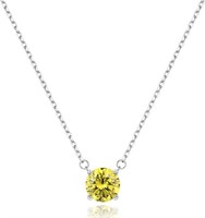 18k Gold-pl. Round Cut 2.00 Peridot Necklace