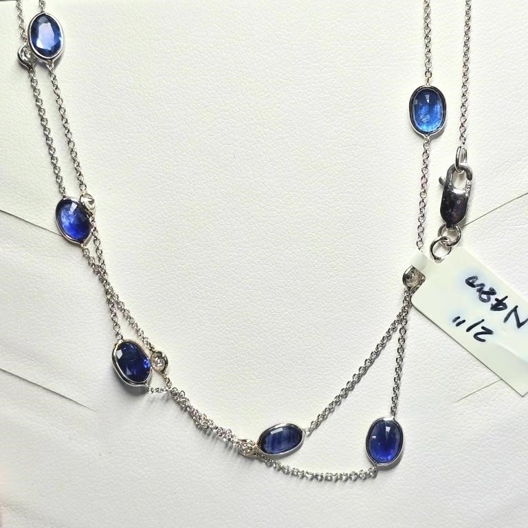 $13500 14K 5.1g  Blue Sapphires(9.1ct) Diamond