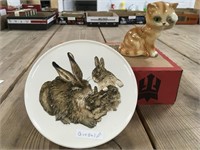 Goebel 8 Inch Rabbit Plate & Kitten