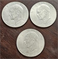 3 Bicentennial Eisenhower Dollars