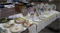 25 mostly hand painted China plates, couple are