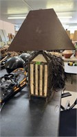 RUSTIC STYLE LAMP W/ SHADE, 28" TALL