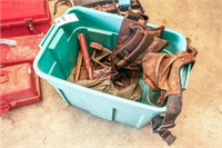 Tote w/(2) Tool Belts, Bag full of Misc. Tools