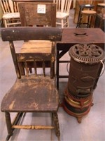 Early Handmade Chair, Sewing Rocker, Barber's -