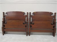 PAIR OF CHERRY TWIN BEDS: