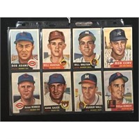 8 1953 Topps Baseball Crease Free Cards