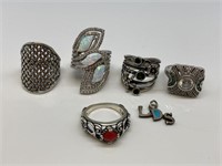 Sterling Silver Rings & Pendant.