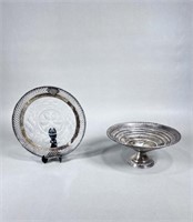 Sterling Silver Compote and Plate