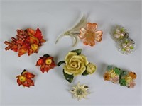 Vintage Celluloid Jewelry: Earrings & Brooches