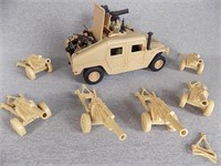 MILITARY HUMVEE AND CANNON SET