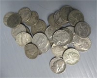 WWII era 35% Silver nickel lot. $1.35 face value.