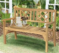 PATIOJOY 4FT FOLDABLE ACACIA WOOD GARDEN BENCH