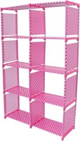 VOSAREA 4 Tier 8 Cube Metal Pink Bookcase