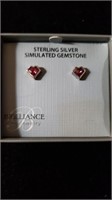 sterling silver red earring