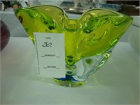 Green Murano art glass vase.