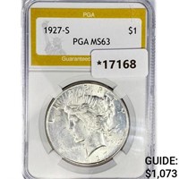 1927-S Silver Peace Dollar PGA MS63