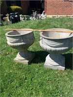 Pair of Concrete Garden Planter Urns