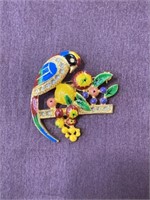 Vintage parrot brooch