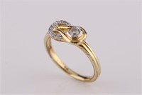 Gold-plated Sterling Silver and Diamond Ring