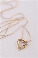 18kt Yellow Gold Necklace with Heart Pendant