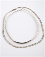 Two Italian Sterling Silver Chain Necklaces