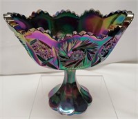 Fenton Amethyst Carnival pinwheel vase