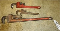 Ridgid 10" & 24" & Stanley 14" pipe wrenches