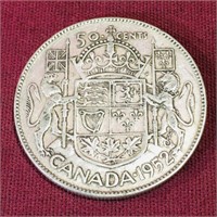 Silver 1952 Canada 50 Cent Coin