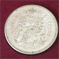 Silver 1960 Canada 50 Cent Coin