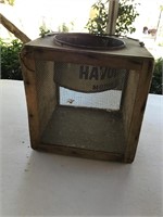 Vintage cricket box- with part Havoline metal can