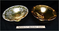 1 Amber Bohemian Serving Bowl, and 1