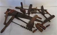 (5) Antique wood clamps (some incomplete), (2)