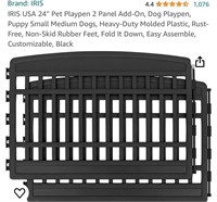 IRIS USA 24" Pet Playpen 2 Panel Add-On