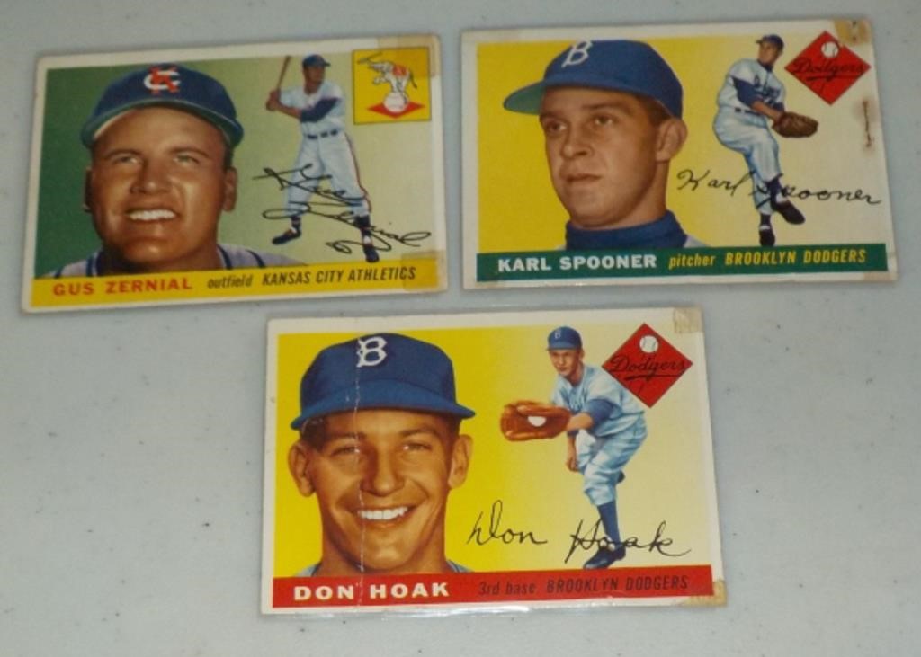 Lot of 3 1955 Topps Baseball cards