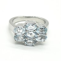 Silver Blue Topaz(3.85ct) Ring